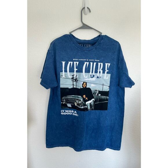 Ice Cube Today Was a Good Day Blue Wash Graphic T-shirt -L - Picture 1 of 2